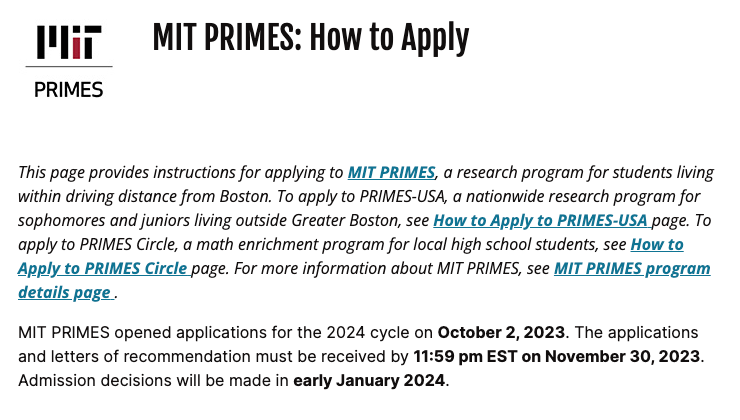 2024MIT PRIMES开放申请！80%学生进大藤校的免费科研项目！