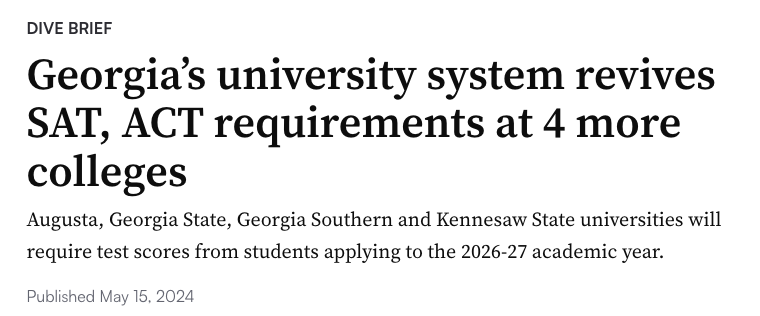 佐治亚州大学系统又有4所大学恢复标化考试要求！